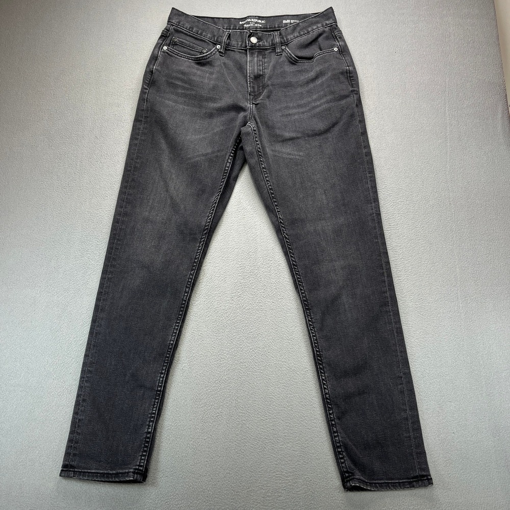 Banana Republic Travel Jean Athletic Fit Men 31x32(FIT 31x30) Black Casual Denim